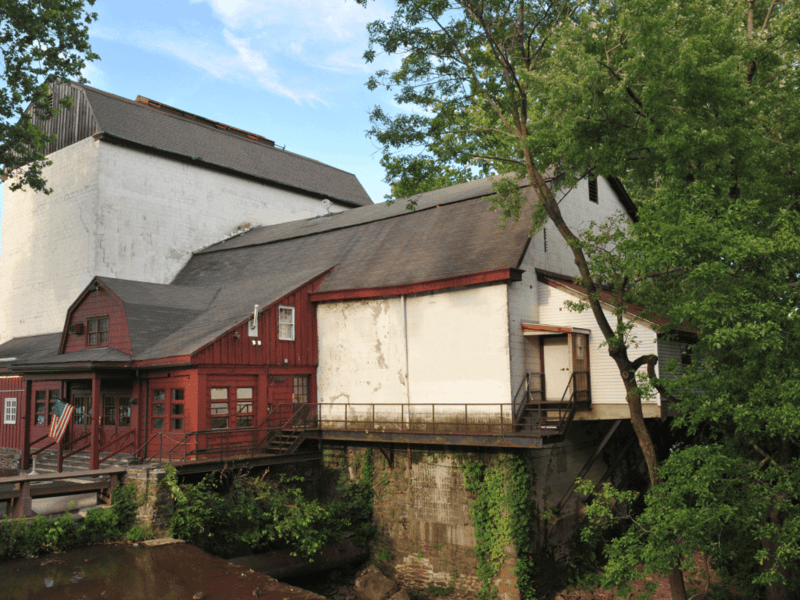 Building of the Bucks County Playhouse in Pennsylvania