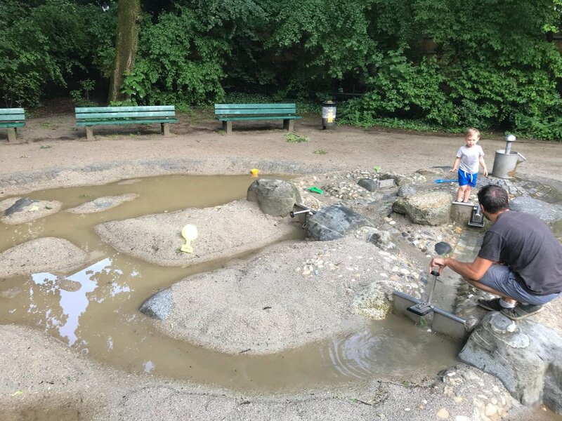 Road Trip break with toddler at a playground