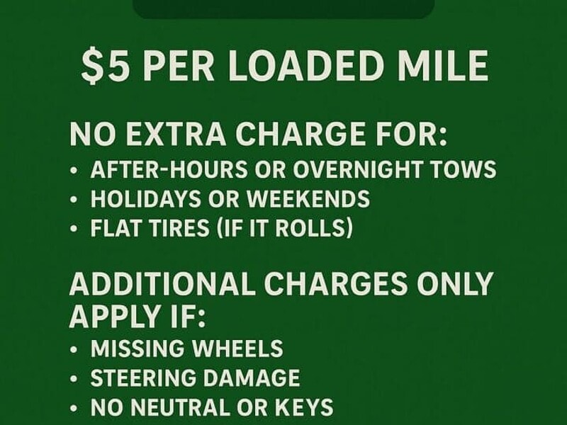 Flatbed towing pricing guide for Phoenix, AZ 2025