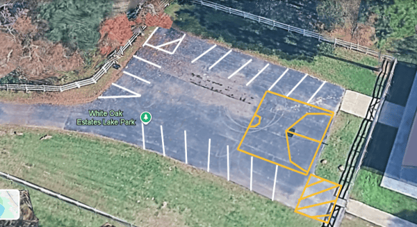 Parking lot stall layout diagram maximizing space in North Houston