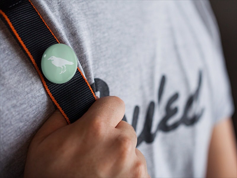 przypinka z ptaszkiem