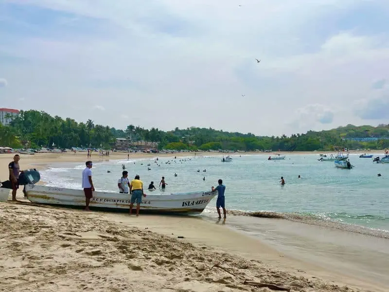 boat on Playa Marinero Beach Puerto Escondido
