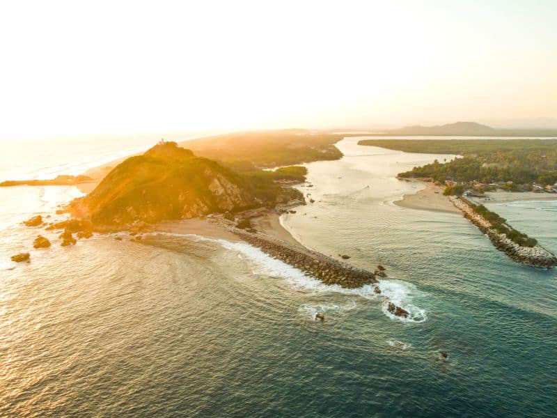 aerial view of chacahua oaxaca mexico