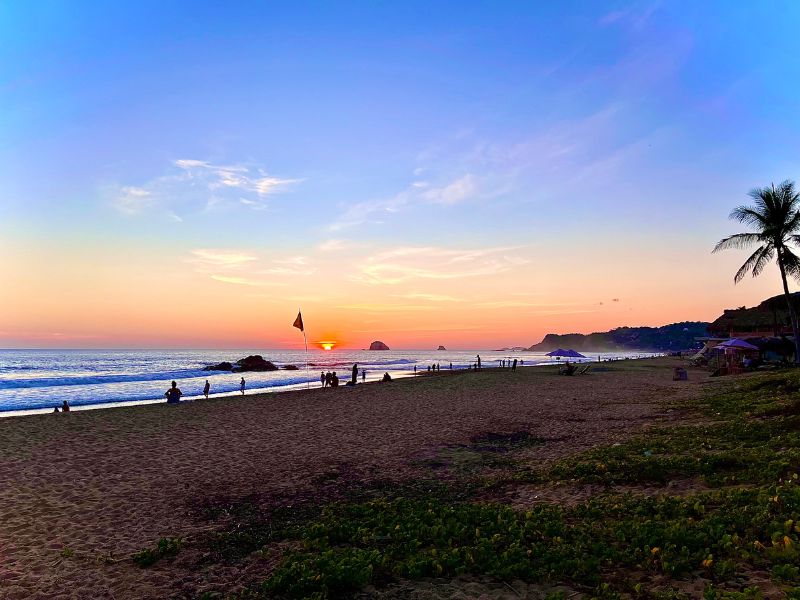 sunset in zipolite oaxaca mexico