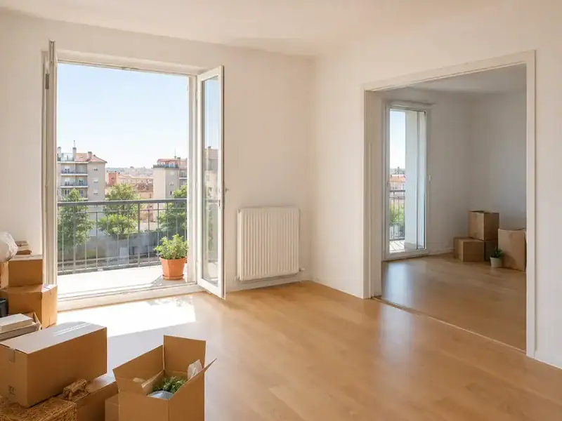Appartement lumineux avec cartons pour un débarras à Toulouse