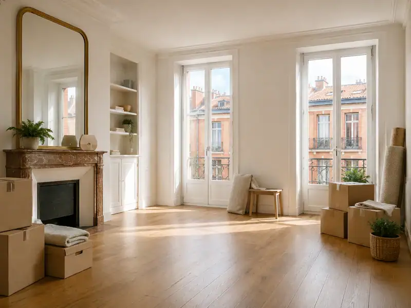 Appartement lumineux en cours de désencombrement pour un débarras de maison ou d’appartement à Toulouse