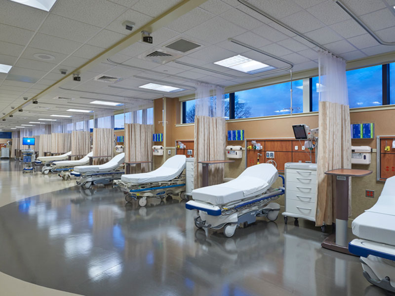 State-of-the-art operating room with surgical lights and equipment at WellSpan Ephrata Health Pavilion