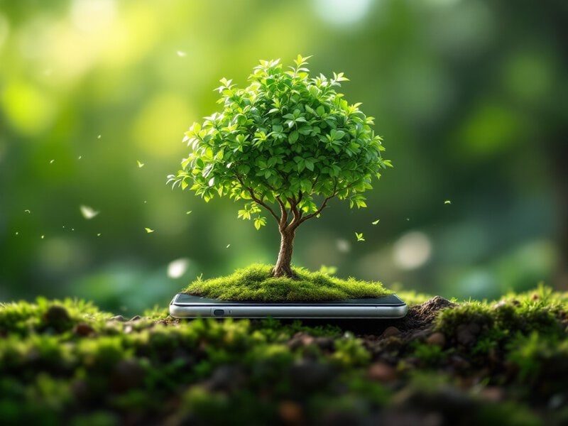 A tree growing in a forest