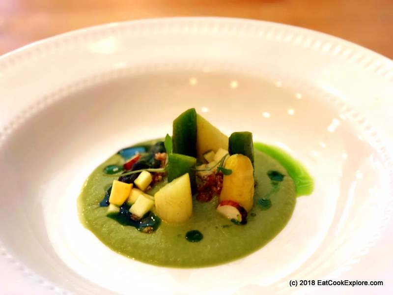 The Field Restaurant Hackney Zucchini, White Asparagus, Barley, Almonds 
