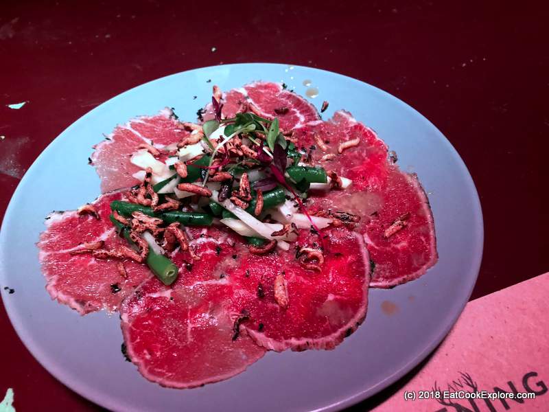 Seared carpaccio of dry aged tender beef, thai salad Seared carpaccio of dry aged tender beef, thai salad