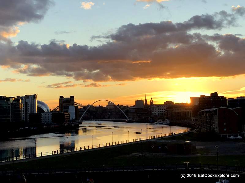 Newcastle Gateshead View of River Tyne at Sunset