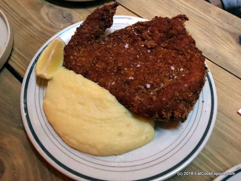 Sarona Clerkenwell review Chicken Snitzel and mash Sarona Clerkenwell review Chicken Snitzel and mash