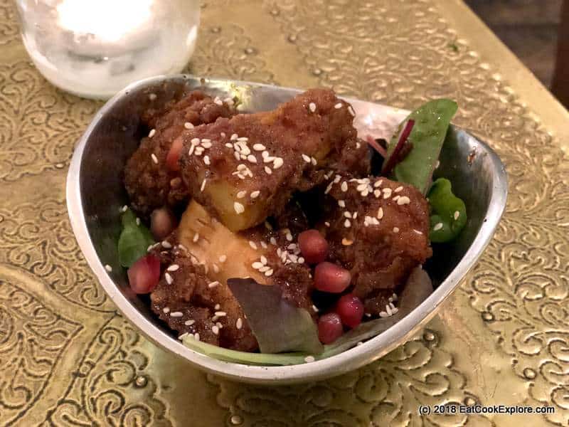 Mindful Chef's vegan supper at Comptoir V for Veganuary 1 Jackfruit Nuggets Mindful Menu at Comptoir V