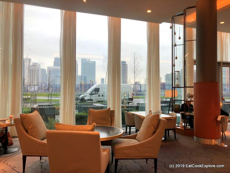 View of Canary Wharf from the Meridian Lounger Intercontinental Hotel Afternoon Tea -View of Canary Wharf from the Meridian Lounger