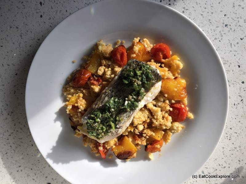 Easy to cook healthy meals with Mindful Chef 1 Mindful Chef Low Carb Hake with Salsa Verde, Millet & tomato