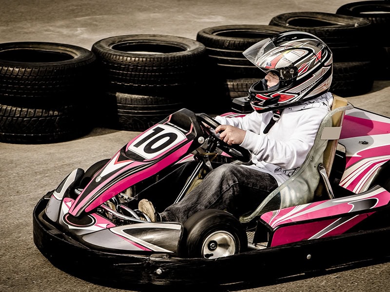 Image of boy riding a go kart at Turtle Back Ridge