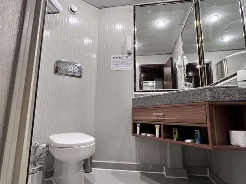 Private bathroom inside a Hapi V cabin