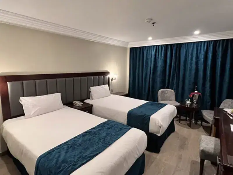 Twin cabin with Nile cruise amenities