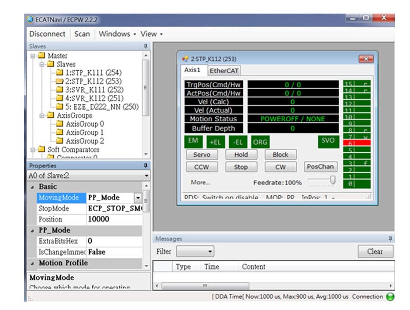 Simulation Mode allows user to operate ECATNavi without connecting any slave modules for the pretest purpose_1
