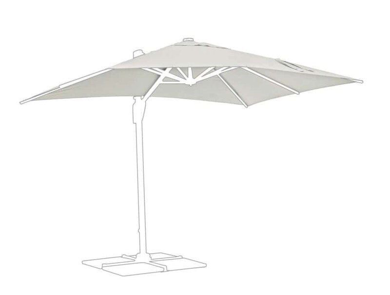 Ombrellone bianco elegante per esterni, perfetto per giardini e terrazzi da JollyGiunco.