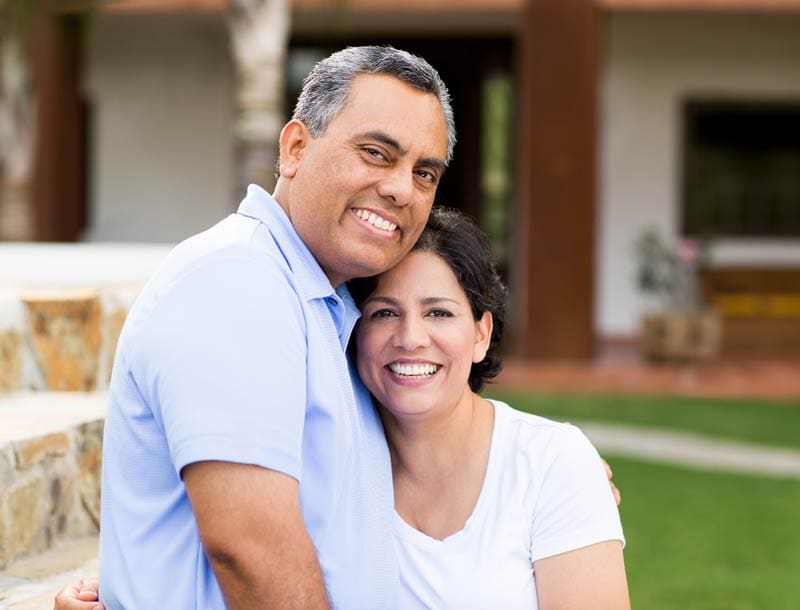 Couple smiling