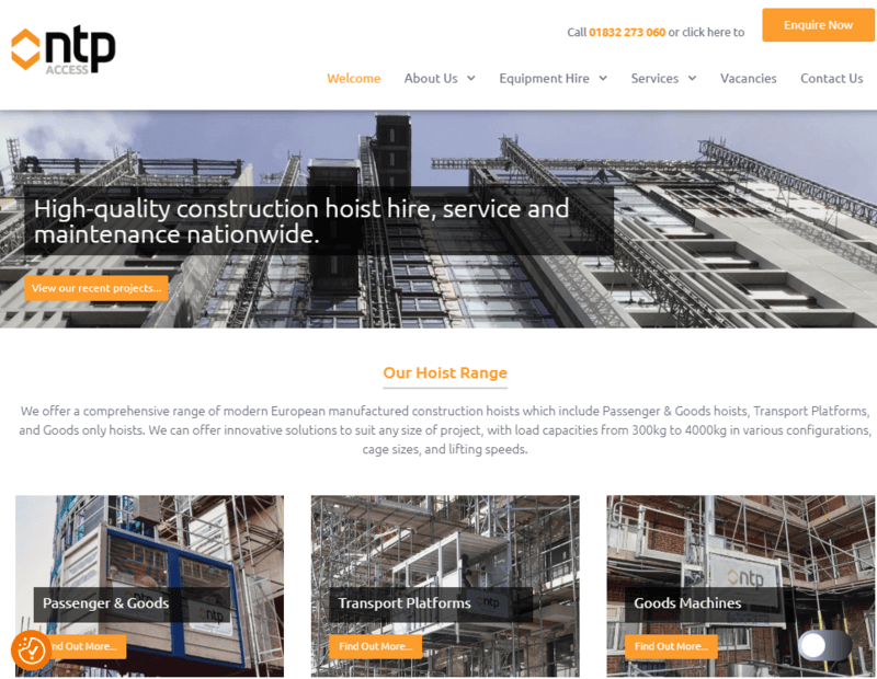 NTP Access new website- construction hoists