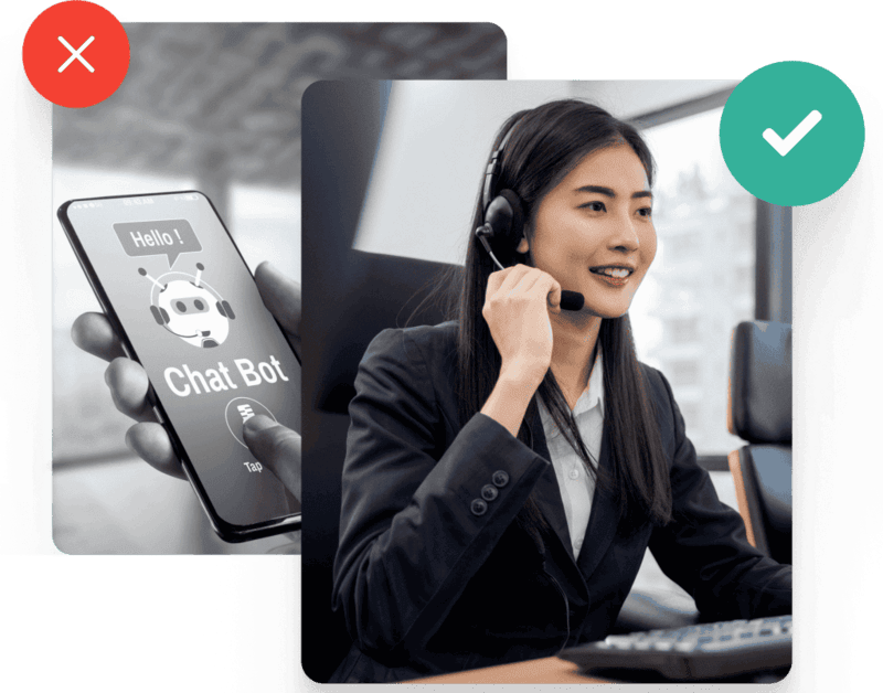Chatbot customer support professional woman wearing headset working in a modern office representing BEST Software Indonesia customer service business technology software solutions Pro Int partnership cloud based software digital communication IT support