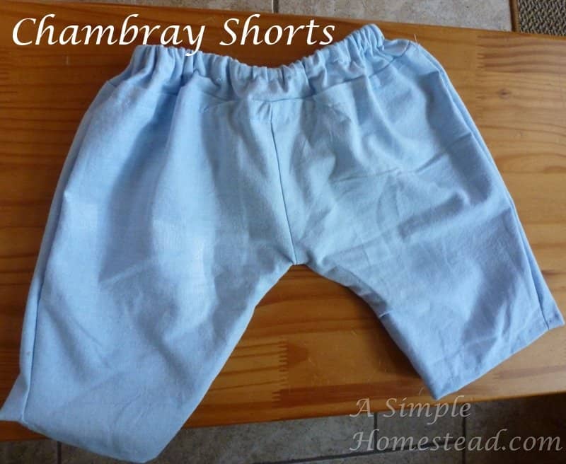 chambray denim shorts