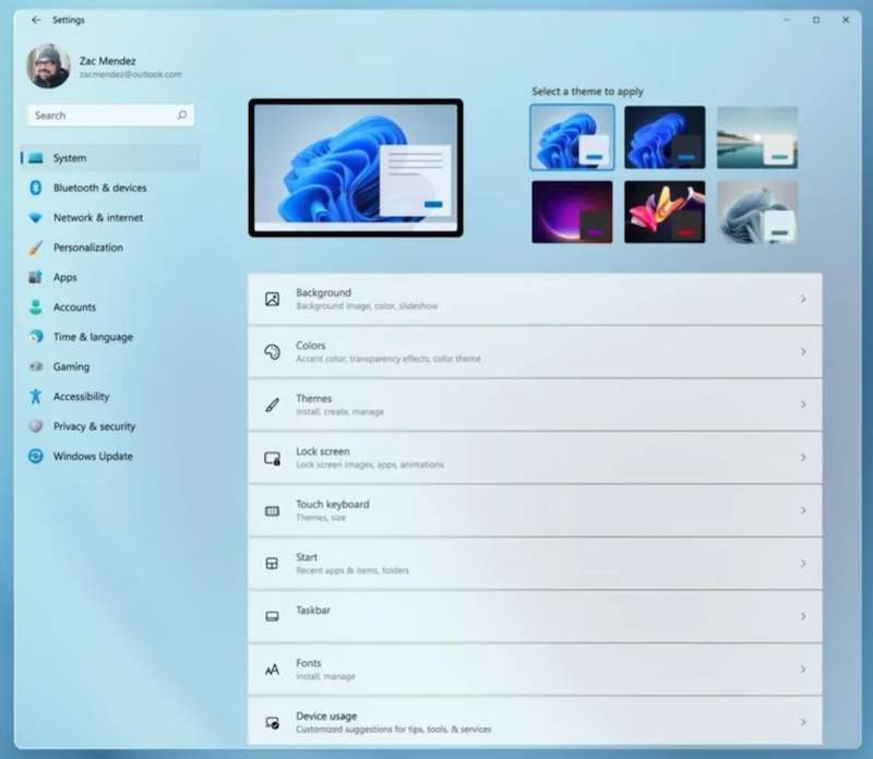 Settings App on a Windows 11 PC