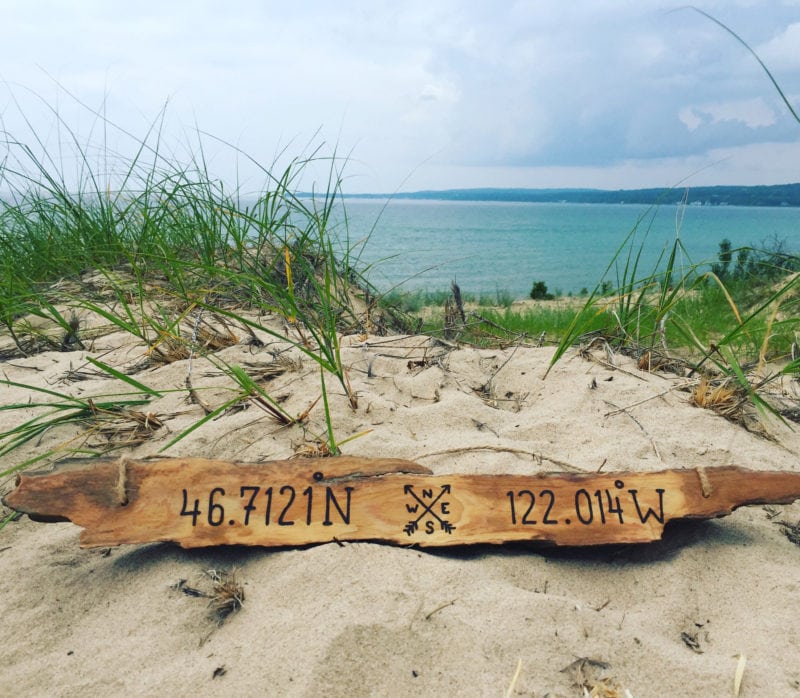 custom driftwood coordinate sign