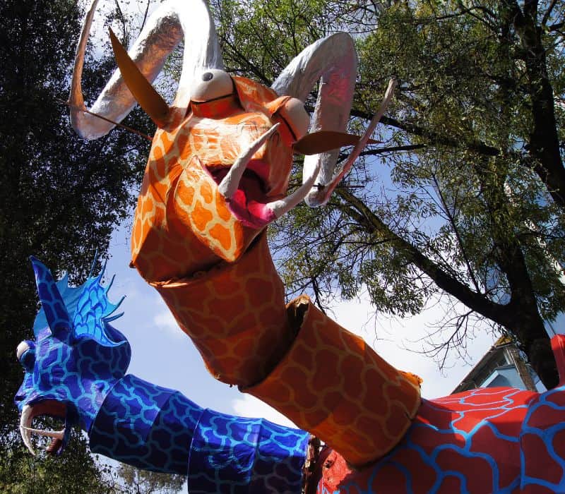 colorful alebrije statue, which is a hybrid animal