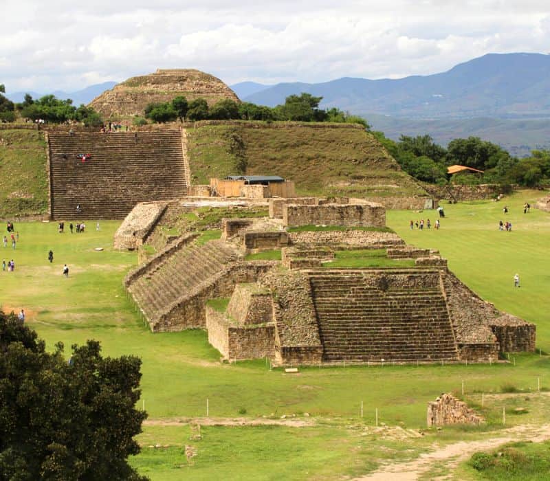monte alban ruins in oaxaca mexico