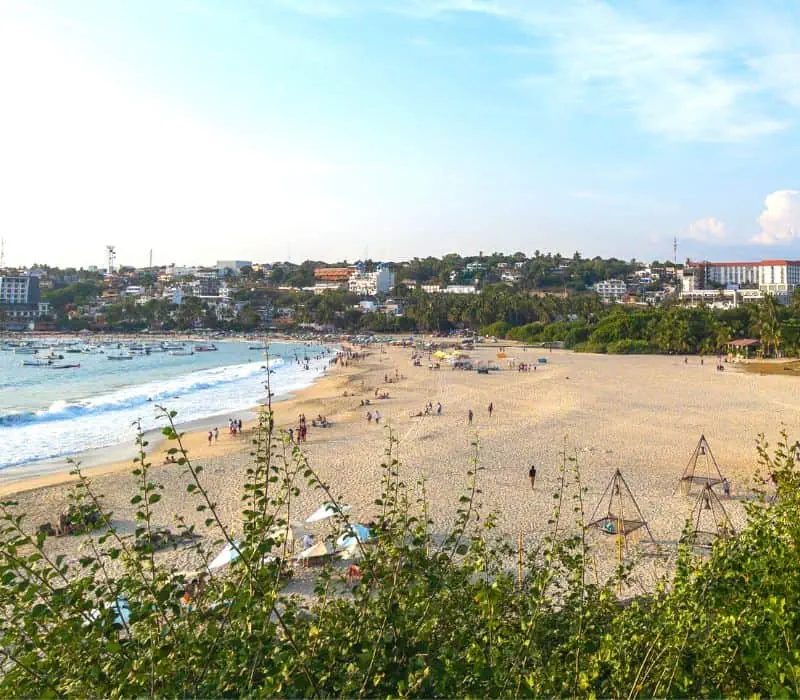 playa principal, the main puerto escondido beach in oaxaca mexico