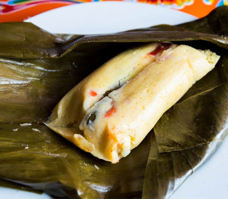 banana leaf tamal in oaxaca mexico (tamales oaxaqueños)
