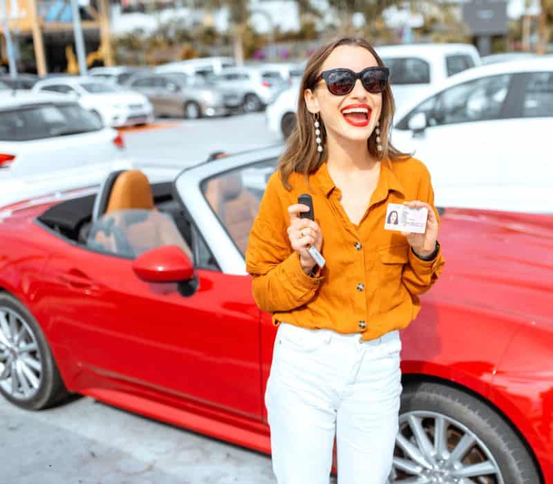 woman renting a car in oaxaca mexico