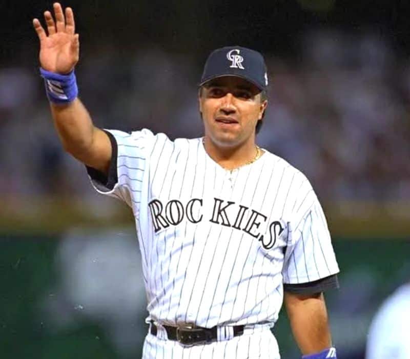 mexican baseball player Vinny Castilla in baseball uniform