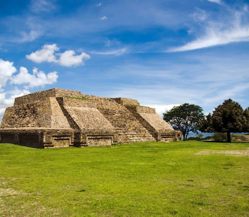 monte alban ruins in oaxaca mexico