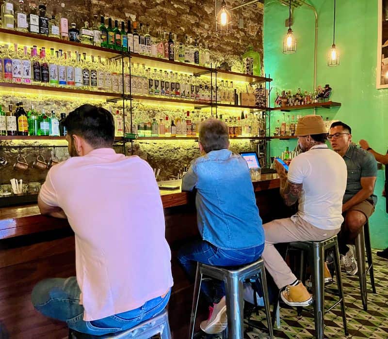 crowded bar at Sabina Sabe Oaxaca City mezcaleria