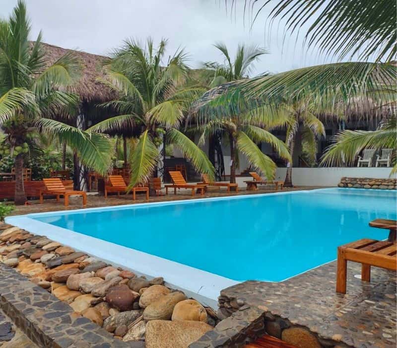 pool area with tropical feel at Casa Ofelia Hotel Mazunte