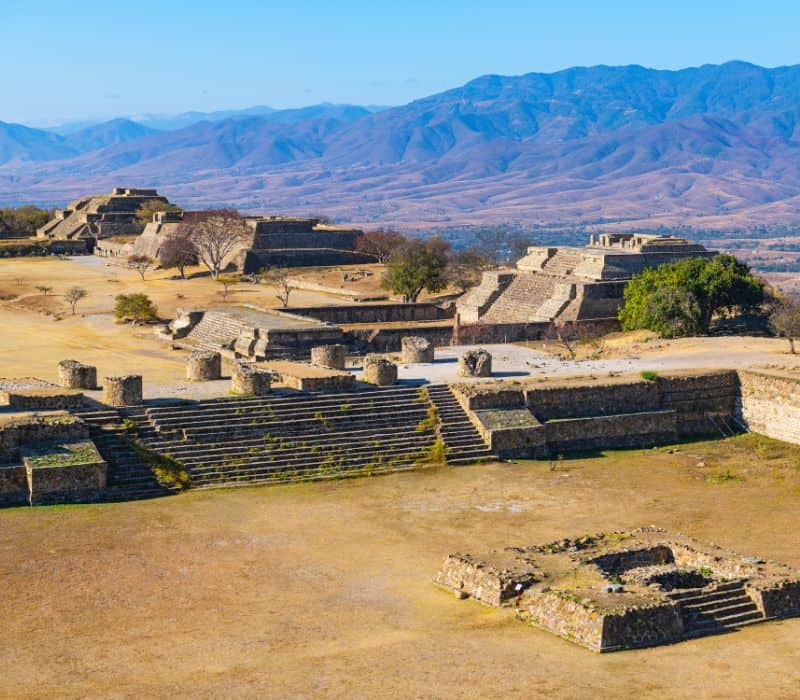 ancient monte alban ruins in oaxaca mexico