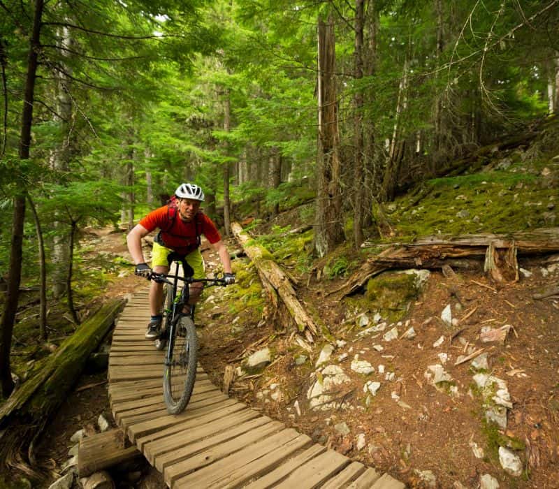 man mountain biking in oaxaca nature