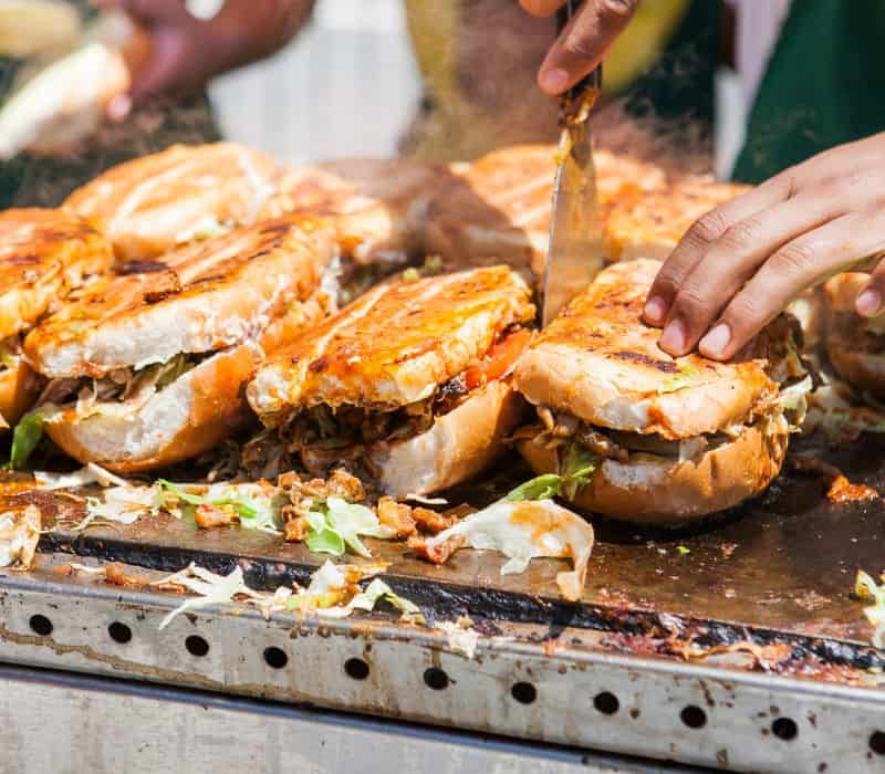 tortas sandwiches from a street vendor in oaxaca city