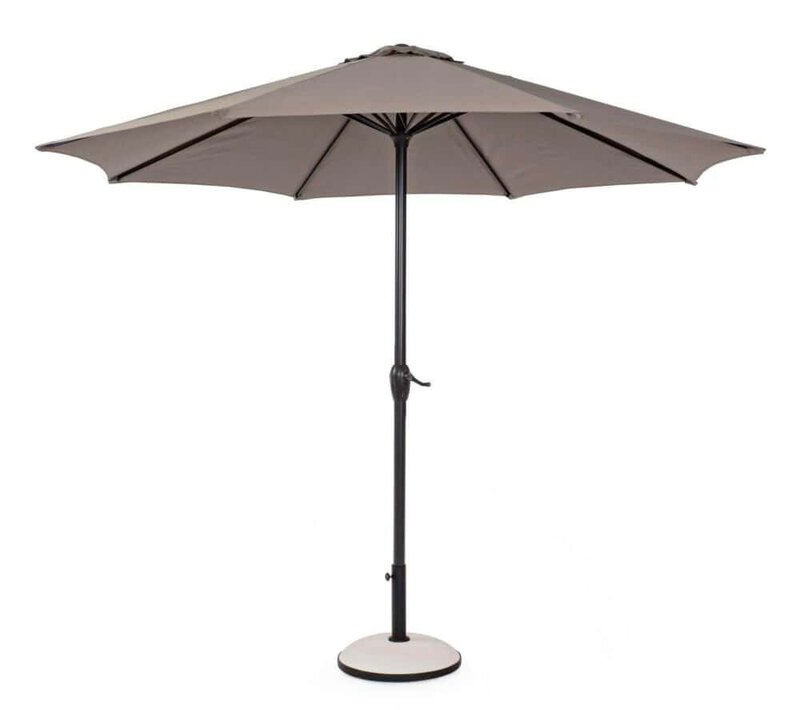 Cappello da giardino beige con struttura in metallo resistente, ideale per rilassarsi all'aperto.