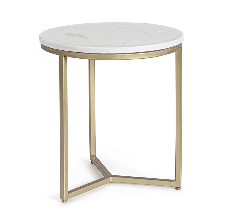 Tavolino in marmo e metallo con design moderno, ideale per arredi di lusso e spazi raffinati.