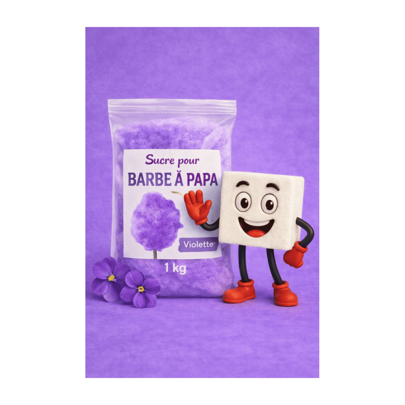 Sucre aromatisé violette pour barbe à papa