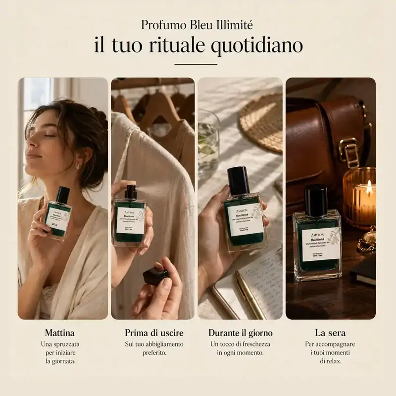Profumo alla camomilla blu Bleu Illimité AMYRON da utilizzare durante la giornata