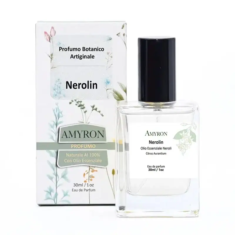 Profumo Nerolin AMYRON con neroli, profumo naturale botanico da 30 ml con confezione