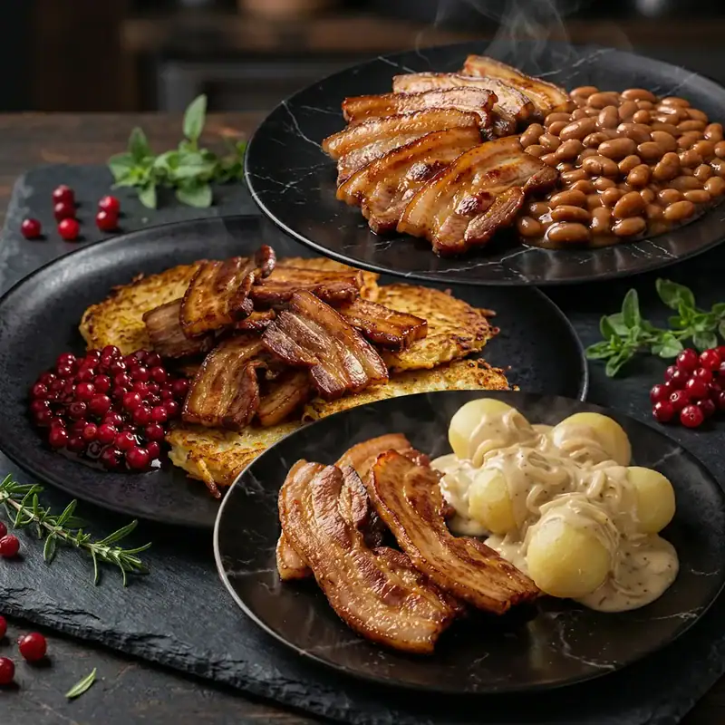 Hemlagade raggmunkar med stekt fläsk och lingon – Bäckakrogen lunch Halmstad