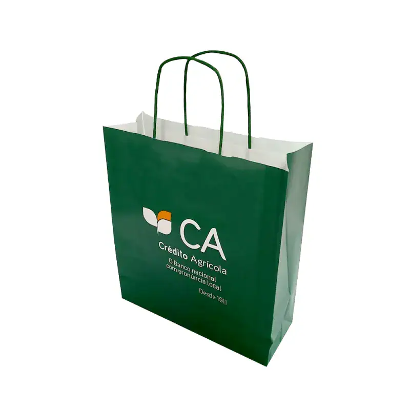 saco papel kraft branco com impressão total