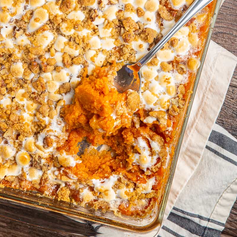 Sweet Potato Casserole with Pecan Topping